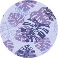 thumbnail image 1 of Ahgly Tapis Rond Lavable en Machine Intérieur Transitionnel Violet Clair, 4 Pieds Rond, 1 of 7