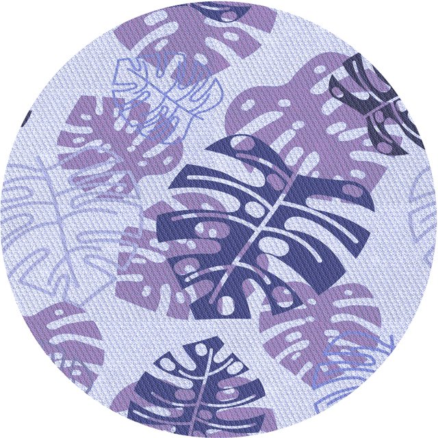 Ahgly Tapis Rond Lavable en Machine Intérieur Transitionnel Violet Clair, 4 Pieds Rond