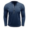 thumbnail image 2 of RXIRUCGD Blouse Décontractée pour Hommes à Manches Longues Col Rond, Bleu Saphir, Taille : 2TG, 2 of 5