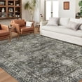thumbnail image 4 of FairOnly Area Rugs 5'x7' Machine Washable Rugs,Floral Vintage Print Pattern Non Slip Floor Carpet, for Living Room Bedroom Dining Room,Brown & Green, 4 of 8