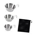 thumbnail image 1 of Almencla Ensemble de 3 Pcs de Bols de Camping Vaisselle de Camping pour Barbecue Randonnée Sac à Dos Randonnée Poignée Non Pliable, 1 of 8