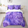 thumbnail image 2 of YST 7 Piece Tie Dye Bedding Set for Girls, Boho Purple Comforter Set, King, 2 of 5