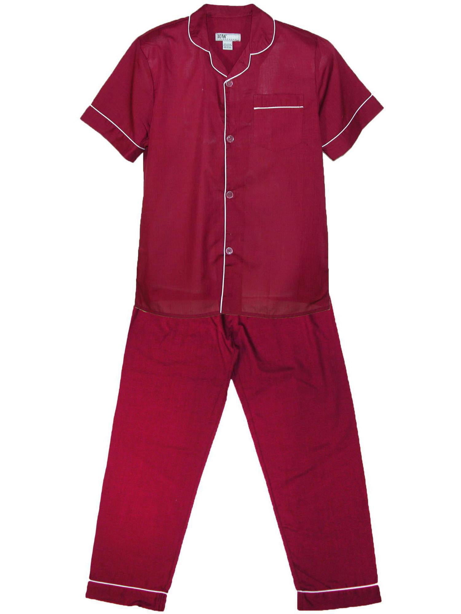 Ten West Apparel  Short Sleeve Long Leg Solid Pajama Set (Men's)