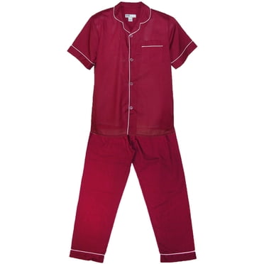 Ten West Apparel Short Sleeve Long Leg Solid Pajama Set (Men's)