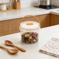 thumbnail image 1 of Contenants Ronds Transparents Hermétiques pour Aliments avec Poignée / Organisation du Garde-Manger de Cuisine et Bocaux Étanches pour Aliments Secs / Rangement Portable pour Collations, Farine et Céréales pour la Maison, les Voyages et le Camping, 1 of 6