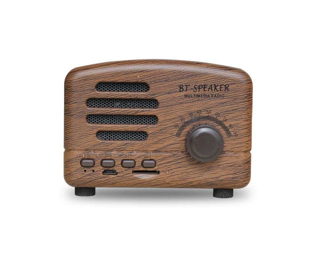 Retro Wireless Bluetooth Speaker (Wood Grain)