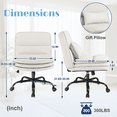 thumbnail image 3 of Homall Chaise de Bureau Jambes Croisées avec Roulettes, Chaise de Bureau Pivotante Sans Accoudoirs à Assise Extra Grand, Hauteur Réglable Chaise de Travail Confortable avec Coussin Épais (Tissu Beige), 3 of 7