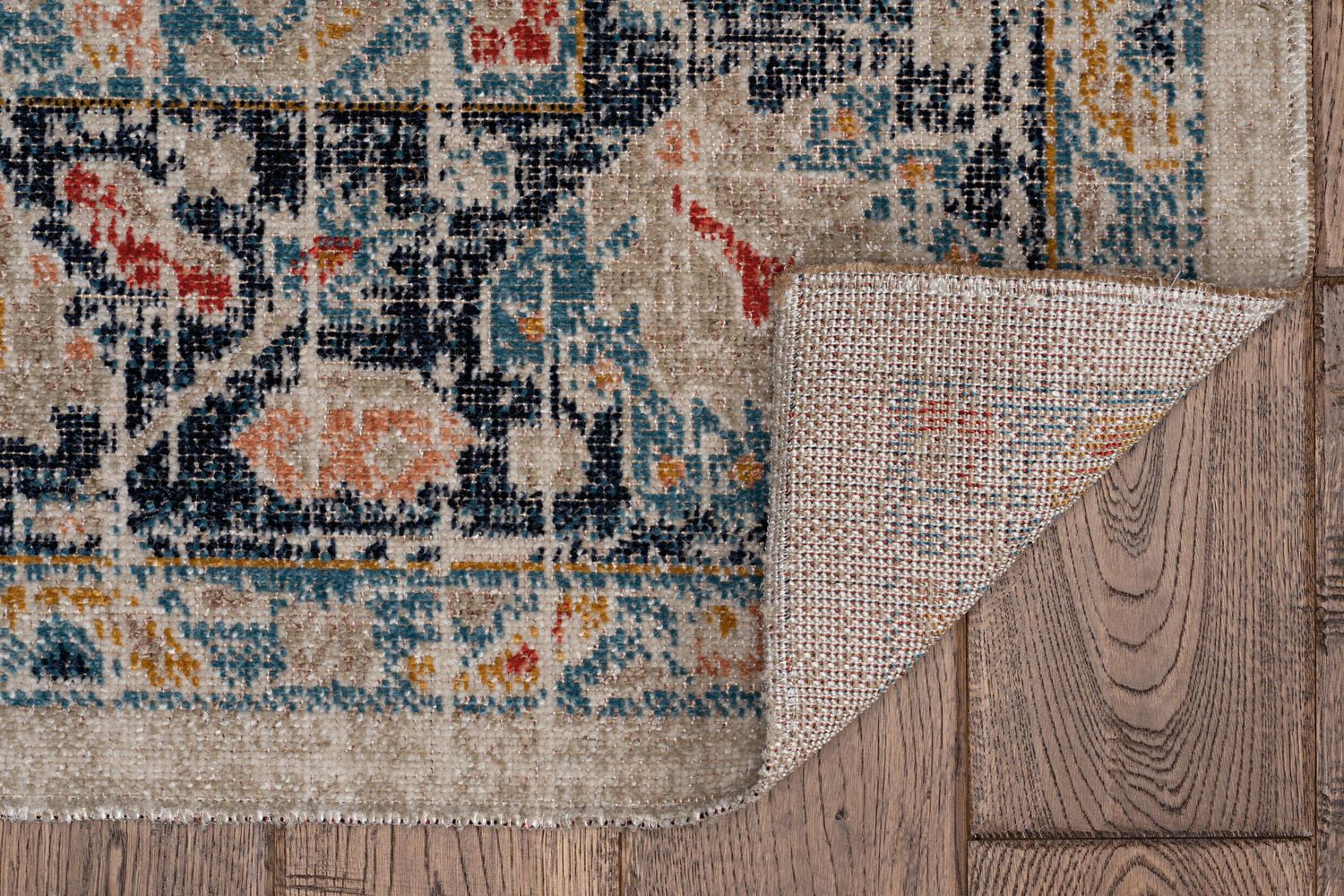 Tapis d'appoint Grand Zéro Leona ivoire & bleu de 3 pi x
