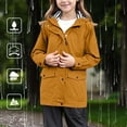 thumbnail image 2 of Imperméable pour Enfants Filles Léger à Fermeture Éclair Complète, Veste de Pluie à Boutons, Coupe-Vent Imperméable Style Preppy pour la Randonnée, 2 of 8