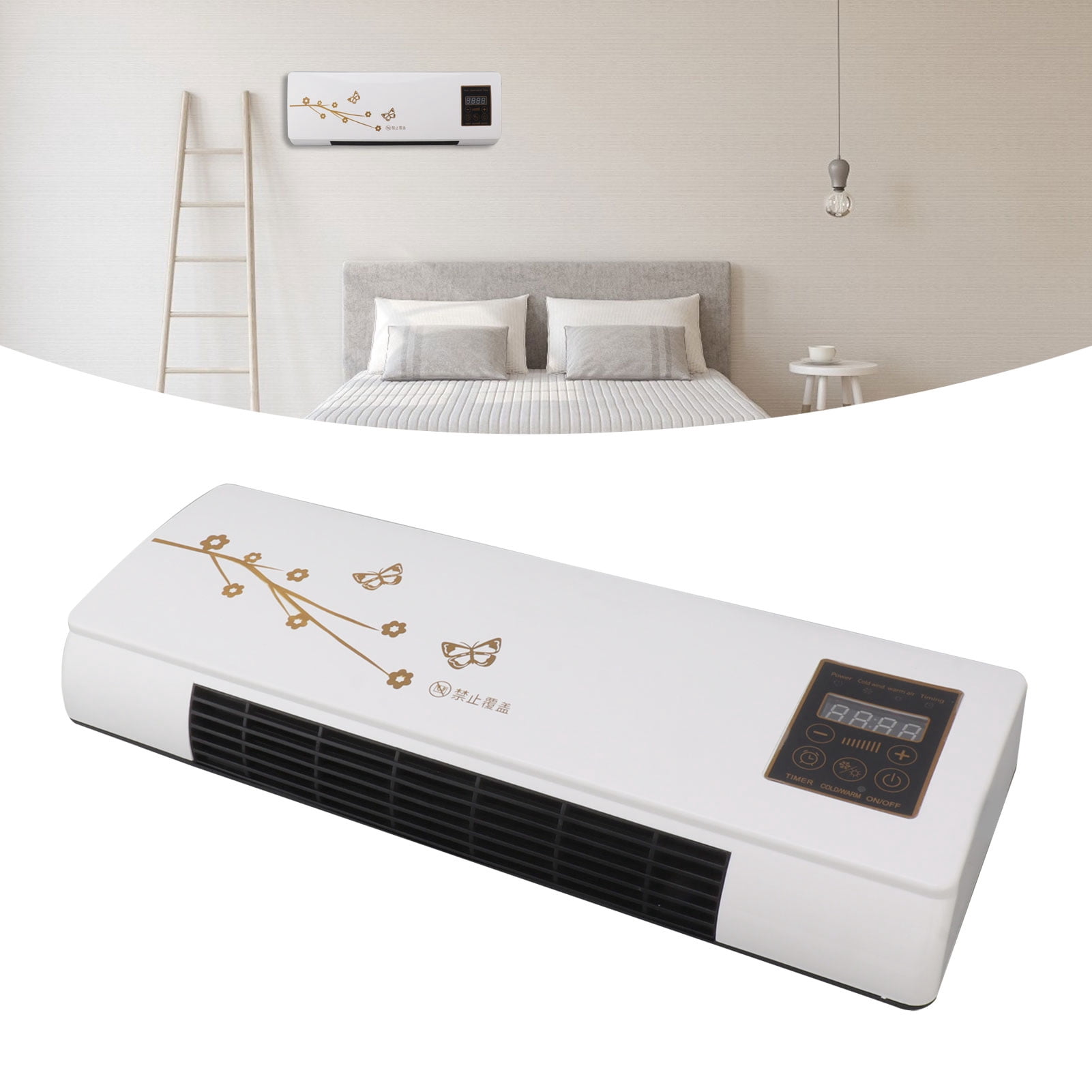 Cooling Heating Air Conditioner, US Plug 110V Timer On And Off Dual Use Wall Air Conditioner With Remote Control For Office