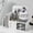 White, variant on Pegboard Desk Organizer | Wall Mount or Desktop Storage Box with Retractable Book Stand for Office, Dorm & Study Table | Plastic Stationery Holder for Pens, Books & Small Items | 1 Set