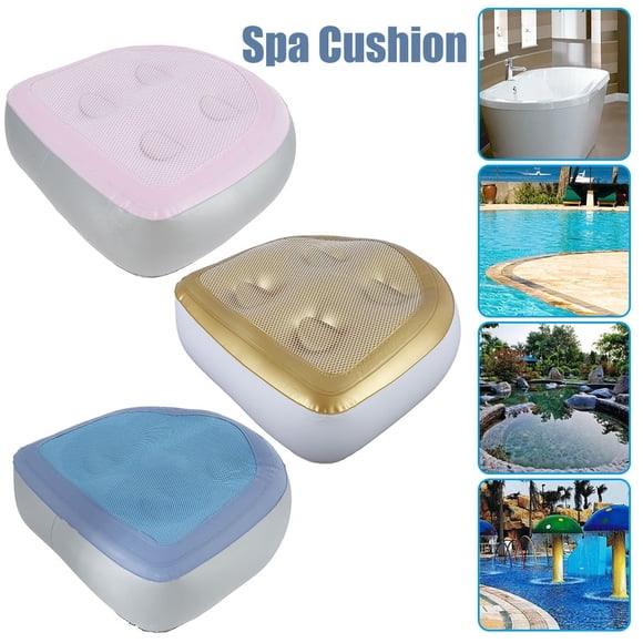 CUITING 2Pack Spa and Hot Tub Booster Seat Pad 47 x 37 x 15 cm Universal Hot Tub Spa Cushion with 4 Suction Cups Soft Back Support Inflatable Bathtub Massage Cushion for Hot Tub & Spa