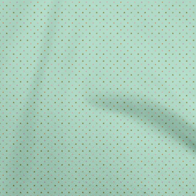 oneOone Rayon Mint Green Fabric Stars Sewing Craft Projects Fabric Prints By Yard 56 Inch Wide