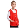 thumbnail image 2 of renvena Kids Button Volunteer Activity Vest Button Up Irregular Hem Waistcoat Sleeveless Waiter Red XL/13, 2 of 10
