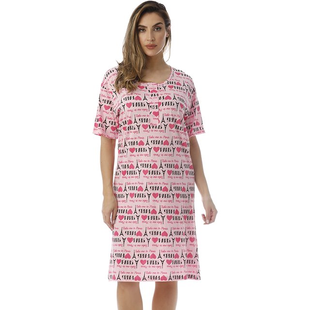 Robe de Nuit à Manches Courtes pour Femmes