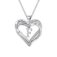 thumbnail image 1 of Ladies Double Heart Diamond Necklace With 26 English Letters Couple Necklace, 1 of 8
