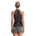 thumbnail image 2 of RUNQHUI Robe de Danse de Salon Sans Manches à Franges Brillantes Salsa Tango Col en V L, 2 of 6