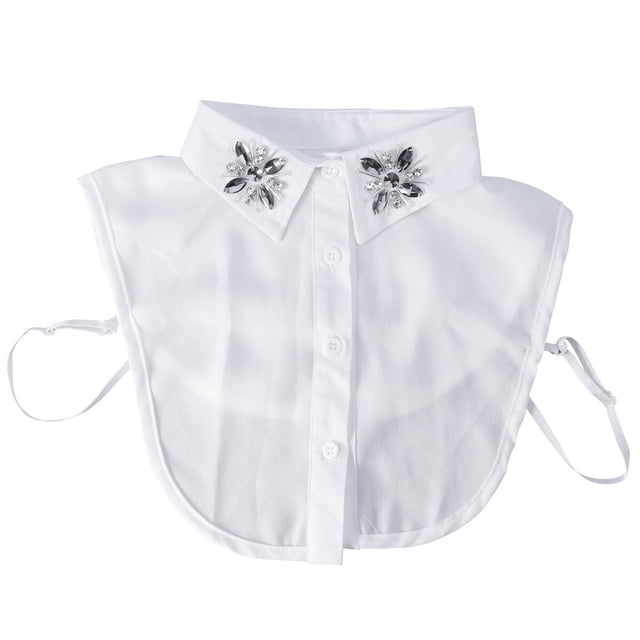 Miangastore Fake Collar Half Shirts Detachable Cotton Blend Clothing Accessory 1Set