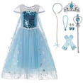 thumbnail image 1 of HAWEE Robe de Costume de Princesse Elsa à Paillettes pour Filles Reine des Neiges avec Accessoires, 1 of 7