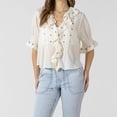 thumbnail image 1 of Devoted, Ruffle Detail Embroidered Blouse, Sizes XS-XL, 1 of 4