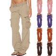 thumbnail image 1 of Wiyuqeen Plus Sized Summer Cargo Pants for Women Casual Chill Low Rise Workout Pants Tactical Active Cargo Pants Trendy Double Button Multiple Pockets, 1 of 6