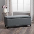thumbnail image 1 of Noble House Tina Charcoal Fabric Storage Ottoman, 1 of 5