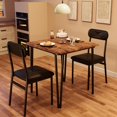 thumbnail image 4 of Dining Table Set for 2 With Upholstered Chairs 3 Piece Square Dining Table Set Breakfast Nook Farmhouse Kitchen Table With 2 Chairs Dinette Set for Dining Room, Apartment, Small Space, Rustic Brown, 4 of 9