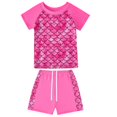 thumbnail image 1 of Girls Rash Guard 2-Piece Swimwear Fish Scale Pattern Swimwear Upf 50+ Uv for 4-12Y, 1 of 6