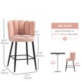 thumbnail image 3 of HOMCOM Bar Stools Set of 2, Counter Height Barstools with Back, Pink, 3 of 10