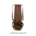 thumbnail image 1 of Baohd Perruque Queue de Cheval Fibre Haute Température Perruques Réalistes Toupie Bouclée Artificielle Résistant à la Chaleur Invisible Sans Couture pour Femmes Noir Naturel 48cm Long Chocolat, Lengngthening 58cm, 1 of 6