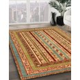 thumbnail image 2 of Ahgly Company Indoor Round Abstract Metallic Gold Abstract Area Rugs, 3' Round, 2 of 6