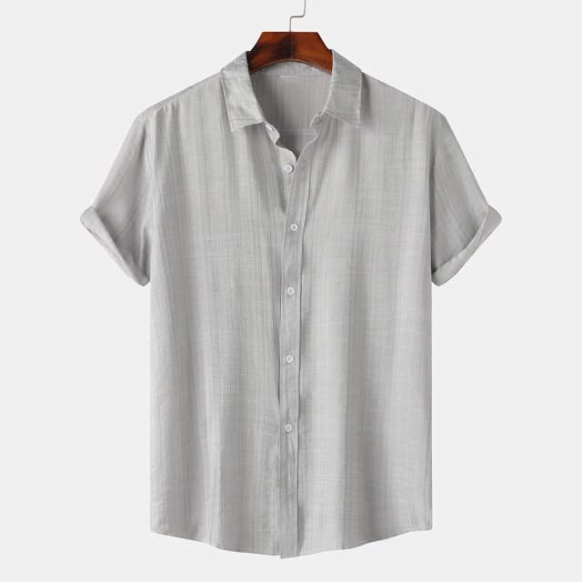 SDNall Chemise Décontractée pour Homme Unie à Col Rabattu à Manches Courtes avec Fermeture à Boutons Blouse Hawaïenne