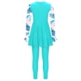 thumbnail image 4 of RUNQHUI Kids Girls UPF 50+ Rash Guard Swimsuits 2 Pieces Long Sleeves Dress with Pants Set Lake Green 14, 4 of 7