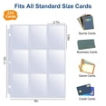 thumbnail image 2 of JUNWELL Lot de 25 Protège-Pages à 9 Pochettes pour Cartes Pokemon Pages de Pochettes de Cartes à Collectionner pour Reliure à 3 Anneaux Feuilles de Cartes Format Standard Compatibles avec Cartes de Sport Coupons Cartes d'Affaires Cartes de Baseball, 2 of 7