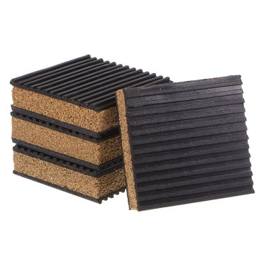 Unique Bargains Coussins en Caoutchouc Anti-Vibration 3 Pieds x 3 Pieds x 7/8 Pieds avec Centre en Liège, 4 Pcs