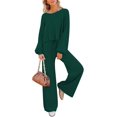 thumbnail image 1 of ORUYROP Ensemble de Pull 2 Pcs pour Femmes Haut Court à Manches Longues et Pantalon Large, 1 of 7