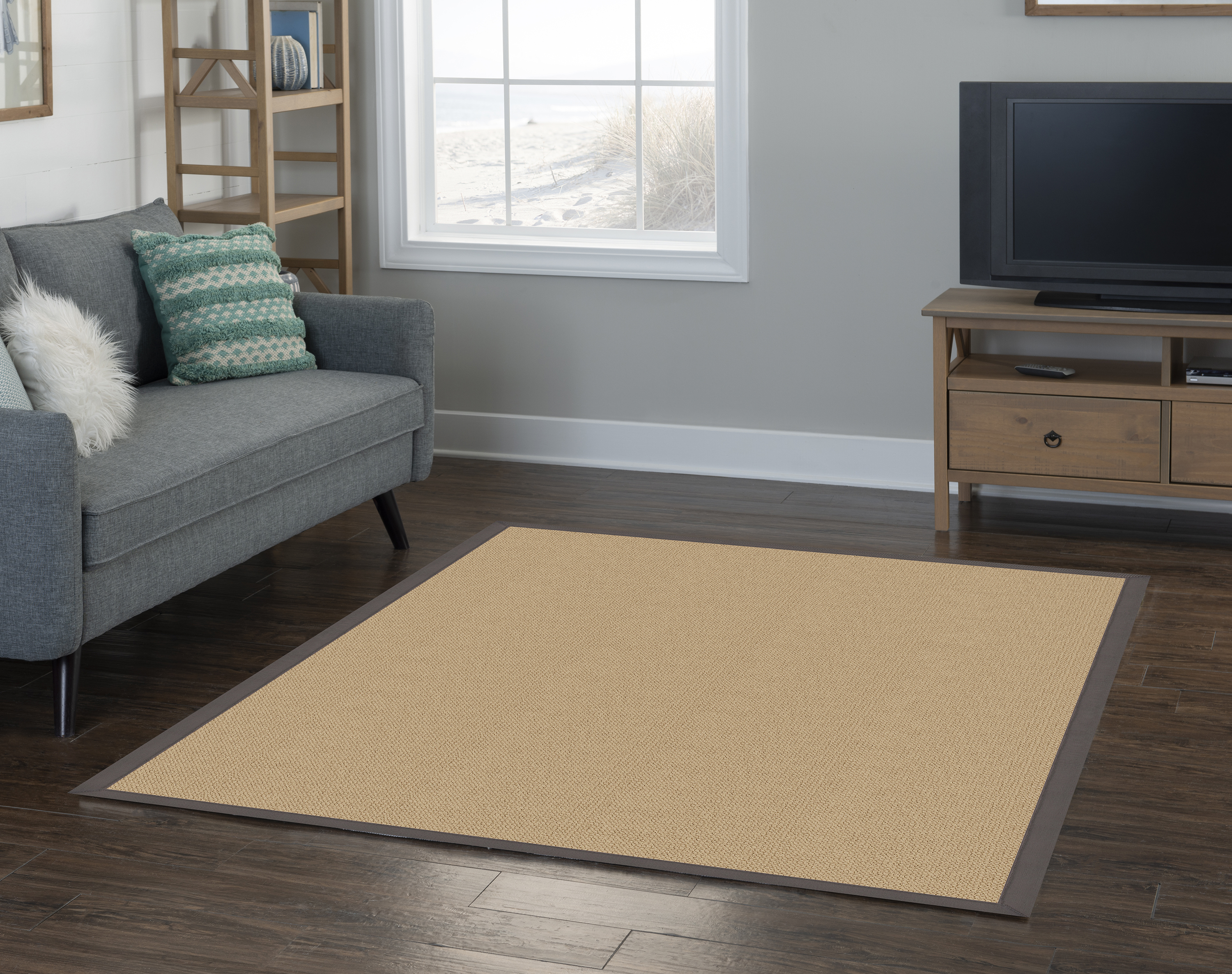 Tapis d'appoint Athena sisal et ardoise de 4 pi x 6 pi