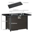 thumbnail image 3 of Outsunny 50,000 BTU Propane Fire Pit Table with Glass Wind Guard Coffee, 3 of 10