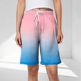 thumbnail image 2 of Plebaso Womens Casual Shorts Knee Length Drawstring Shorts Gradient Color Summer Wide Leg Shorts S-5XL, 2 of 6