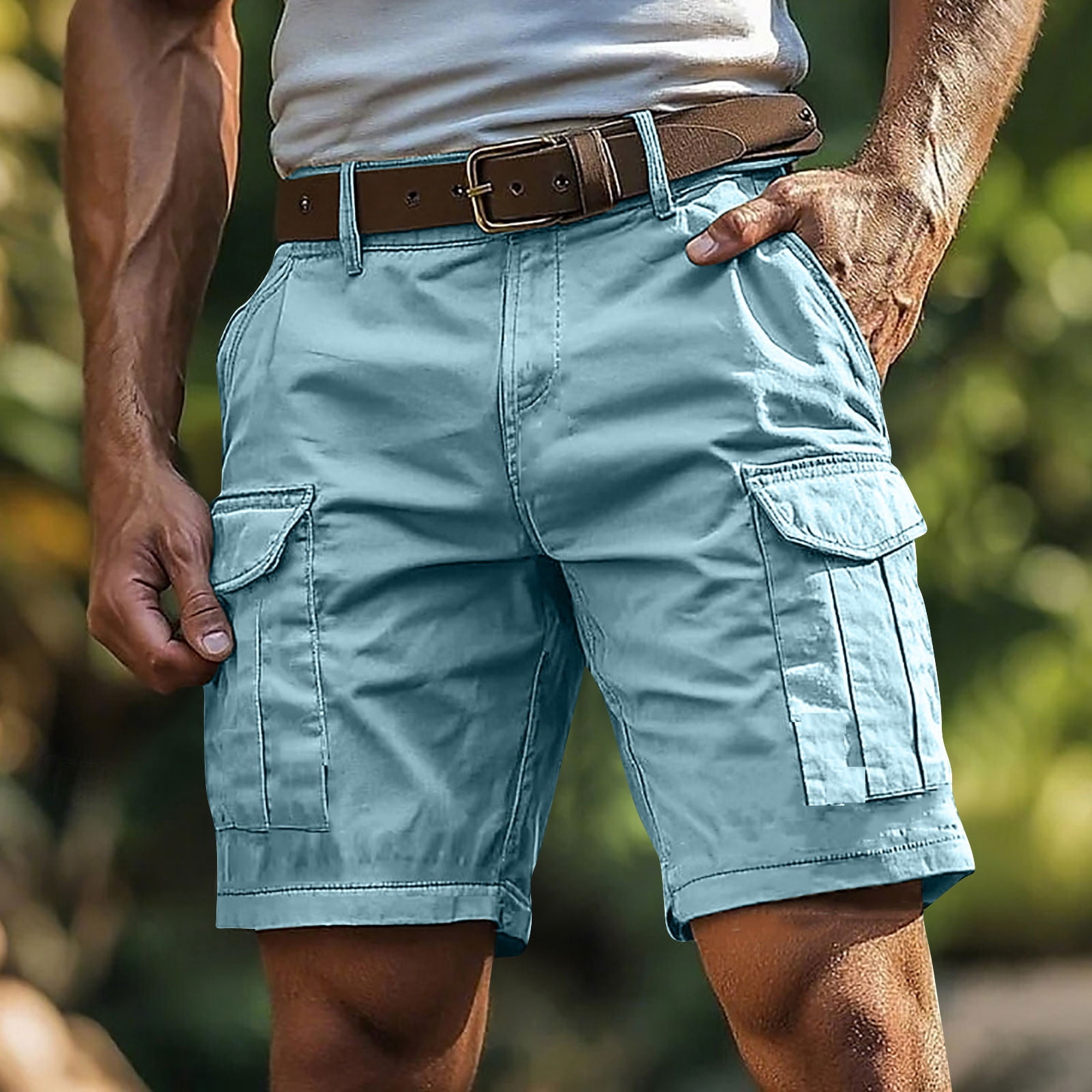 LIBRCLO Shorts Cargo pour Hommes avec Multiples Poches, Légers, Décontractés, de Plein Air, de Travail, pour la Randonnée et le Golf