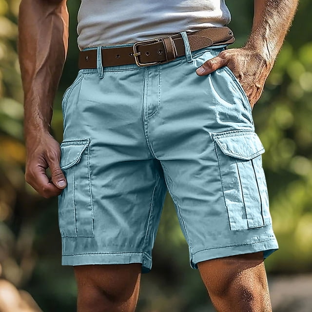 LIBRCLO Shorts Cargo pour Hommes avec Multiples Poches, Légers, Décontractés, de Plein Air, de Travail, pour la Randonnée et le Golf
