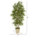 thumbnail image 3 of Nearly Natural 65" Bamboo Artificial Tree - Country White Planter - Green/White, 3 of 3