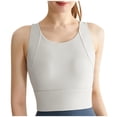 thumbnail image 1 of Mrat Bras for Women Padded High-Support Shockproof Sports Bra for Women Running Quick-Drying Fitness Yoga Bra Integrated Cup Cropped Tank Tops S-271 Silver-A L, 1 of 6