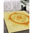 thumbnail image 3 of Ahgly Company Machine Washable Indoor Rectangle Transitional Yellow Area Rugs, 6' x 9', 3 of 7