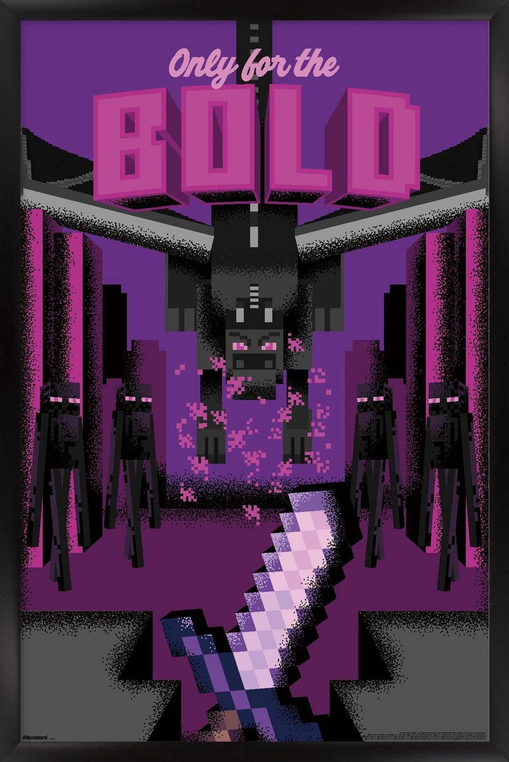 Minecraft: Discover - Only For The Bold Wall Poster, 14.725" x 22.375" Framed
