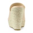 thumbnail image 3 of BLISSFUL STEP Chaussures pour Femmes Talon Compensé Bout Ouvert Espadrilles Mules à Plateforme Beige 10, 3 of 8