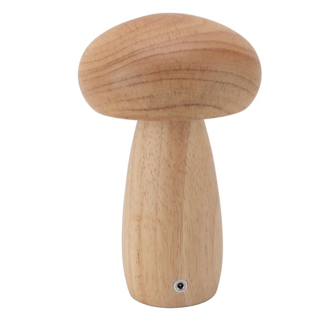 Haofy Birch Wood Mushroom Lamp with USB Rechargeable, Touch Control Dimmable Bedside Light for Home Decor