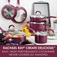 thumbnail image 2 of Rachael Ray Create Delicious 13 Piece Nonstick Cookware Pots and Pans Set, Burgundy Shimmer, 2 of 9