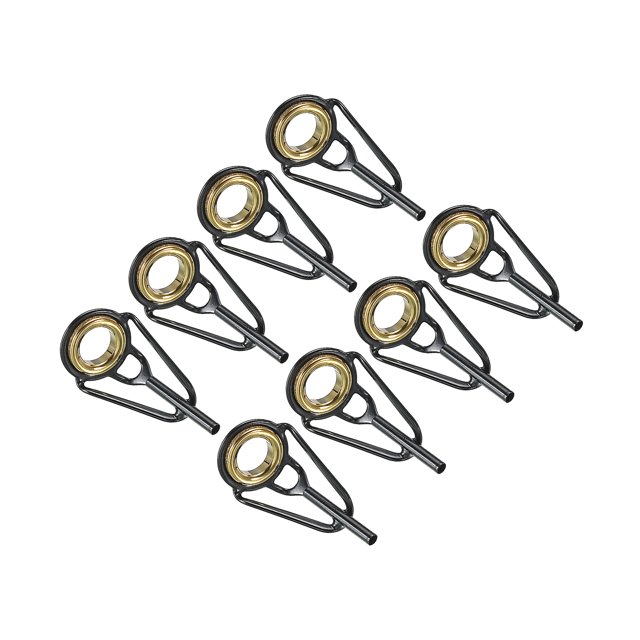 Unique Bargains Kit de Réparation d'Embout de Canne à Pêche en Acier Inoxydable 1,4 mm, Guide d'Anneau de Canne de Remplacement, Doré, Lot de 8