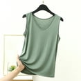 thumbnail image 2 of Oksale Débardeurs Modal pour Femmes Décontractés Doux Col Rond Sans Manches Haut d'Été Confortable Pyjamas Grande Taille pour la Maison 2026 Vert 5TG, 2 of 5